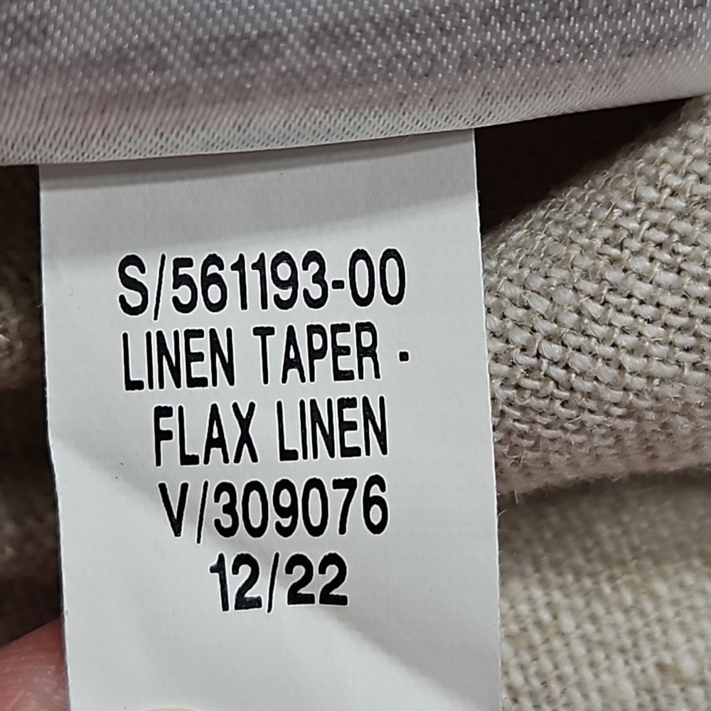 Old Navy 3X Beige Cropped High Rise Linen Blend Pull On Straight Tapered Pants - Picture 7 of 12
